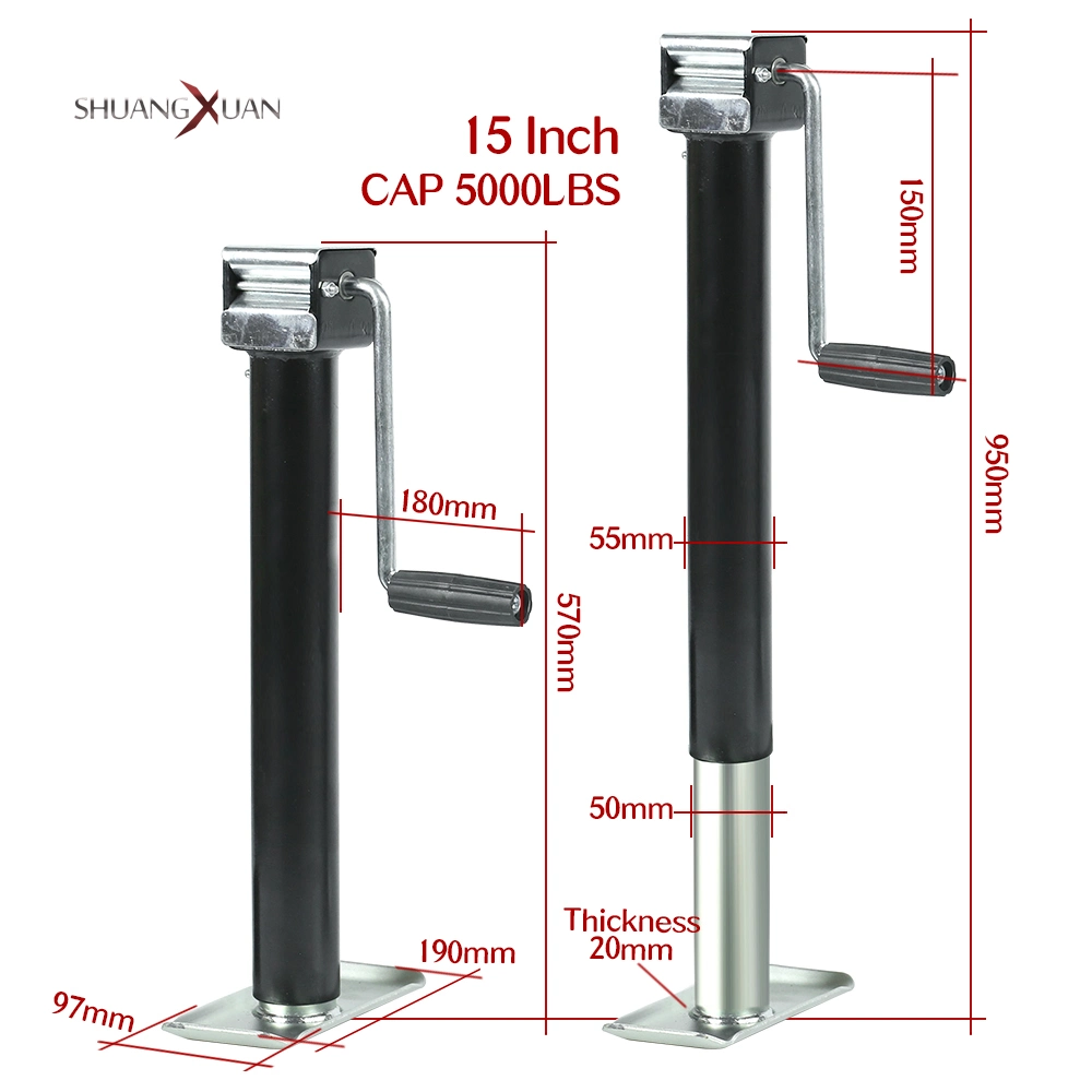 5000lbs 15 Inch Side Wind Lift Pipe Mount Swivel Trailer Jack Stands Support Legs Corner Steady Camper Parts Welded by Customer